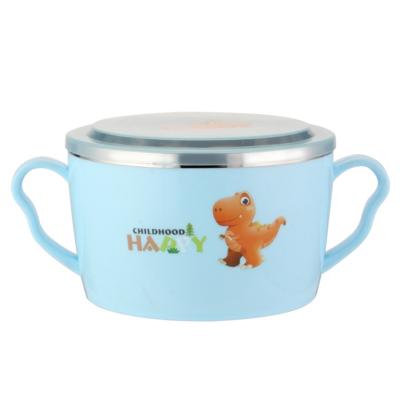 China Sustainable Kids Thermal Insulation Kids Food Cartoon Stainless Steel Child Bowl for sale