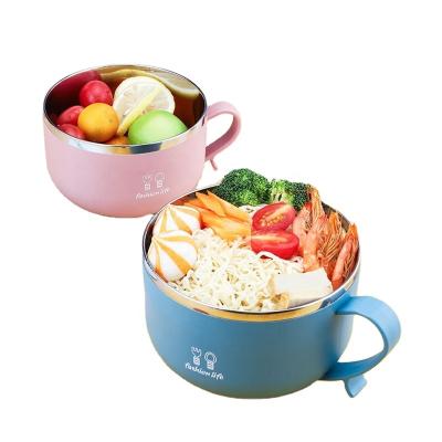 China Freshness Preservation Food Storage Cup Lid Handle Plastic Instant Noodle Bowl for sale