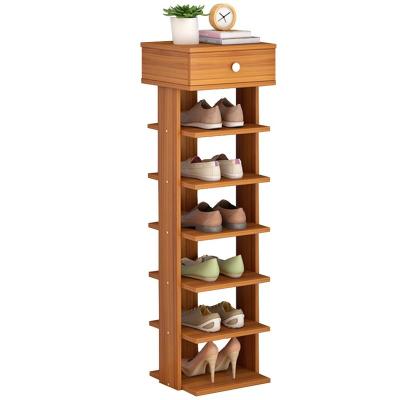 China (Height) Adjustable Shoe Rack Narrow And Single Door Removable Multilayer Small Shoe Cabinet for sale