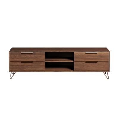 China Modern Italian Convertible Walnut Solid Wood Cabinet TV Floor Cabinet for sale