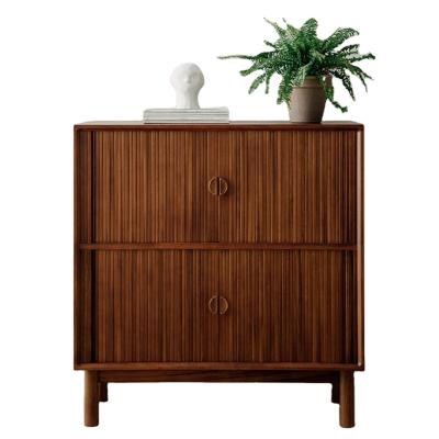 China Retro Teak Convertible Sideboard Combination Multifunctional Locker Bedroom Solid Wood Bedside Table for sale