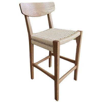 China Custom Solid Wood Restaurant Dining Chair Backrest Writing Chair Woven Home Office Chair for sale