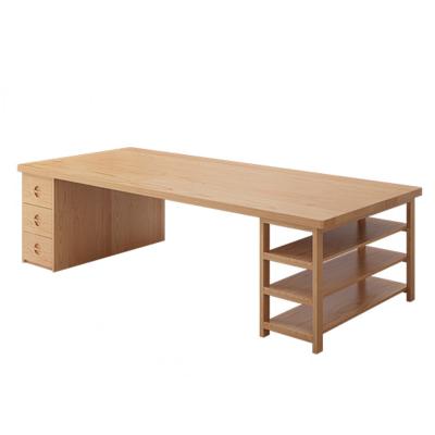 China (Size) Adjustable Solid Wood Office Student Desk With Drawer Workbench for sale