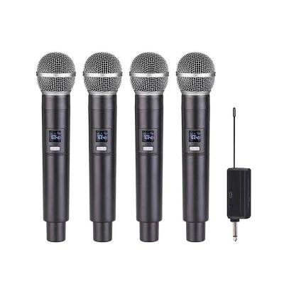 China Wholesale metal wireless microphone clear sound factory concert KTV 4 channel outdoor multi-person live equipment for sale