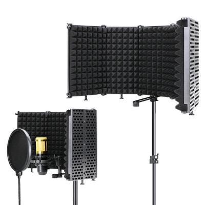 China Five Panel Soundproof Cover Plastic Isolation Microphone Shield Desktop Recording Sound Studio for sale