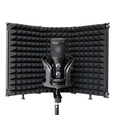 China 3 Door Plastic Professional Foldable Microphone Sound Isolation Shield for sale