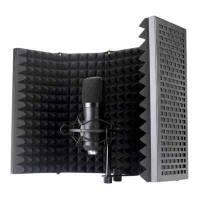 China Metal Five Metal MIC Panel Isolation Shield Desktop Microphone For Recording Studio Soundproof Cover for sale