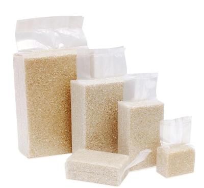 China Rice Block Plastic Bags Vacuum Hot Sealing Clear Rice Bags For Food Storage for sale