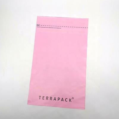 China 100% Biodegradable Hot Selling Cornstarch BIODEGRADABLE Self Adhesive T-Shirt Seal Pink PLA+PBAT Compostable Bags for sale