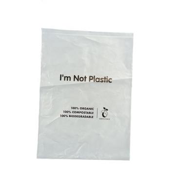 China Small BIODEGRADABLE white PLA+PBAT flat bottom100% compost biodegradable bags for sale