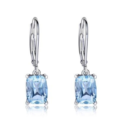 China FASHIONABLE Blue Topaz Sterling Silver Zircon Pendant Earrings S925 2021 Popular Brand Designer Luxury Earrings for sale