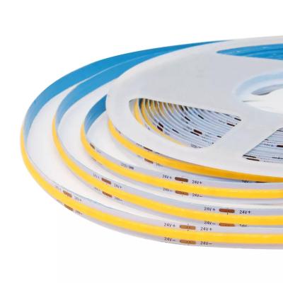 China Residential CRI90+Linear Led Strip Lights Lighting 480LEDs/M Flexible COB LED Sticky Strip Light for sale