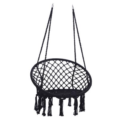 China Hot Leisure Chair Spinned Swing Chair Cotton Macrame Hammock Chair Hanging Chair for sale