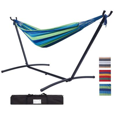 China US Modern Stock Folding Camping With Stand And Storage Carry Bag Hammock Swing Bed Outdoor Portable Double Hammock Chair for sale