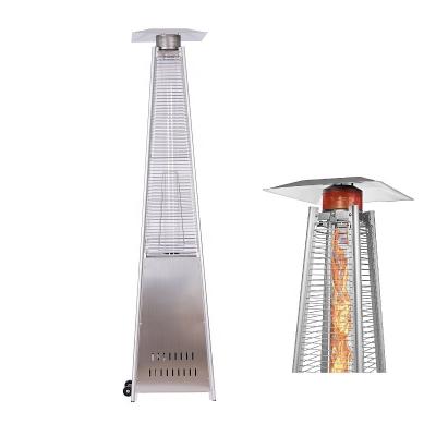 China Gas Tube Patio Pyramid Propane Stored Space Heater with CE and ETL Certificated Outdoor Stainless Steel Gas Patio Heaters for sale