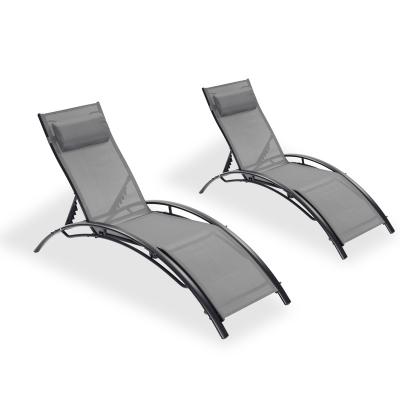 China Modern Outdoor Garden Sun Sofas Aluminum textlenen Chaise Lounge Beach Chaise Lounge for sale