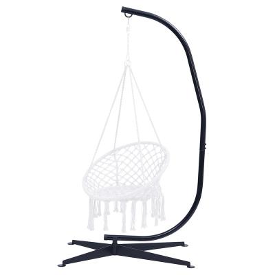 China Modern Steel Furniture Heavy Duty Durable Durable Savings Garden Fashion Swing Chair Stand Hanging Hammock Stand for sale