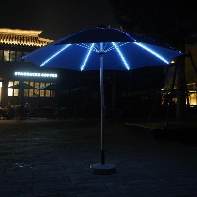 China Modern 3M Sunshade Aluminum Umbrella Stand Patio Umbrella with USB and Powered Charging LED Copper Wire LightsOutdoor Solar Umbrellas for sale