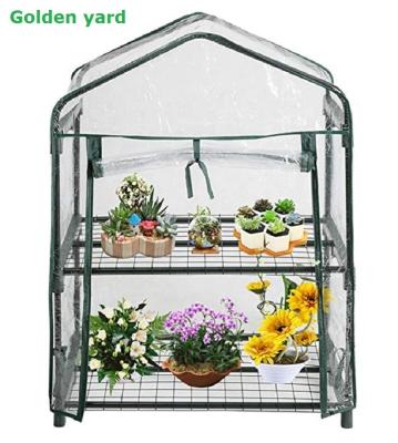 China Easily Assembled 2 Pack 2 Row Mini Greenhouse Replacement Cover Waterproof Walk In Greenhouse for sale