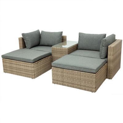 China Modern Outdoor Wicker Rattan Rattan Furniture Patio Chair Garden Table Leisure Sofa Set for sale