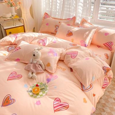 China Nondisposable Wholesale Home Textile 4 Pcs Queen Size Quilt Duvet Cover set Bed Cotton bed sheets set pillow cover Luxury Space King Bedding s for sale