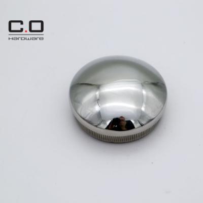 China Polish Balcony Stainless Steel Satin Round Dome End Cap For Railing Fittings for sale