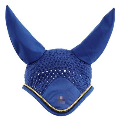 China Customized Design Ear Cowl Knitting Horse Fly Veil Customized Equestrian Products for sale