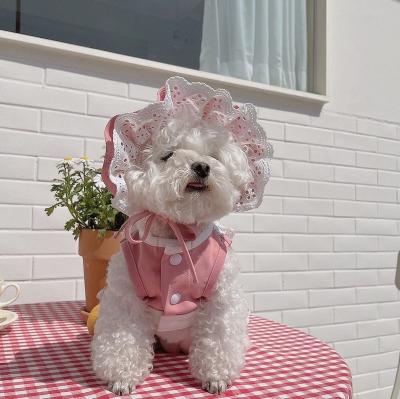 China Viable Designer Korean Wholesale Tweed Rose Style Summer Little Dog Dress for sale