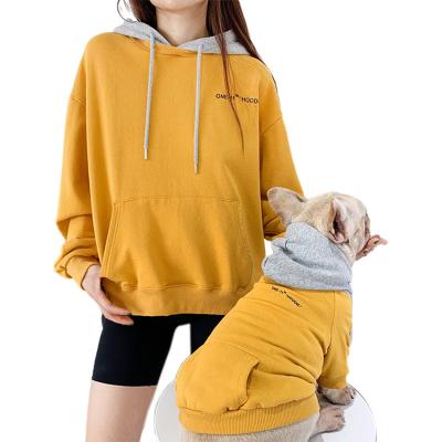 China Sustainable Pet Clothes Hoodie Cotton Dog Owner Matching Clothes for sale