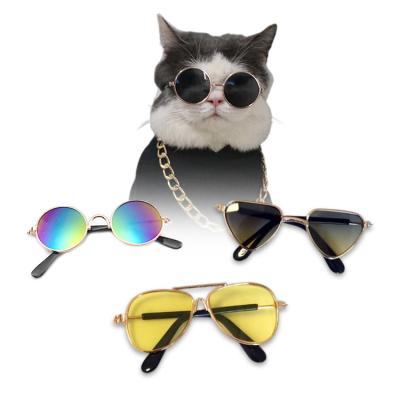 China Heart Shape Dog Cat Glass Summer Pet Viable Trending Sun Glasses Round for sale