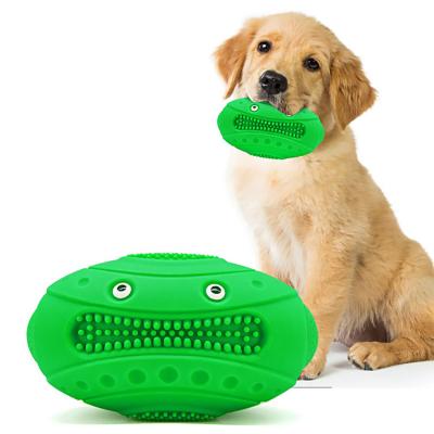 China Stored wholesale dog teeth cleaning chew toy squeaky tpr dog toy ball rubber molar for sale