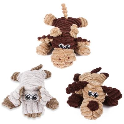 China 2022 Private Label Cartoon Pet Toy Stocked Squeaky Tiger That Looks Real Dog Squeaky Toys With Bend Rope For Small Dog for sale