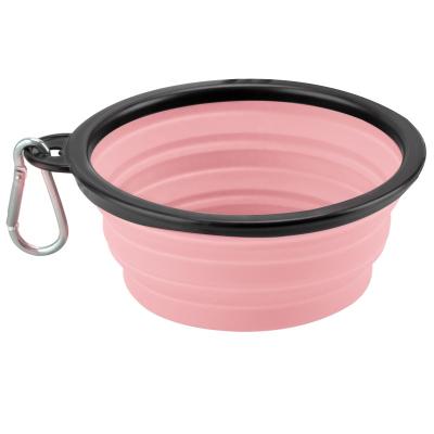 China Eco-Friendly Non-automatic Collapsible Collapsible Plastic Pet Food Bowl Silicone Travel Collapsible Dog Bowl for sale