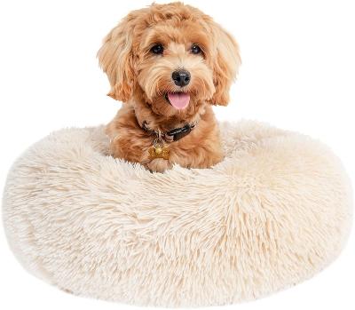 China Travel Amazon hotsale cute felt donut cushions for indoor dogs and cats fluffy pet bed for sale