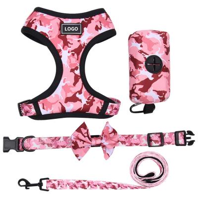 China Lights New Large Custom Wholesale Adjustable Printing Dog Harness Set From Amazon for sale