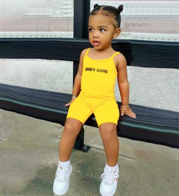 China New Breathable Sports Girl Multi Color Jumpsuit Children's Clothing Sleeveless Wholesale for sale