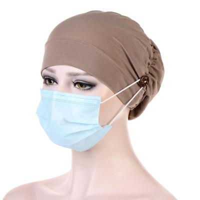 China 2021 Multifunctional Muslim Push-up Hat Can Use Mask Crystal Hemp Chemotherapy Cap Headscarf Hat for sale