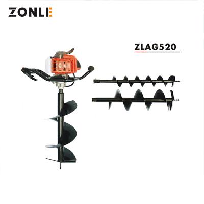 China Gasoline Drilling Rig ZLAG520 52CC PTFE Coated Earth Auger Drilling Machine For Sale for sale