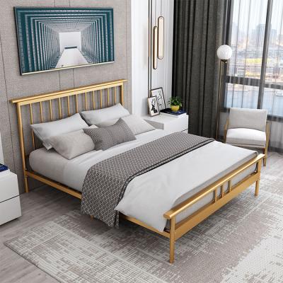 China (Others) Adjustable Nordic Simple Modern Queen Bedroom Furniture Set Double Crib Beds Iron Frame Bed for sale