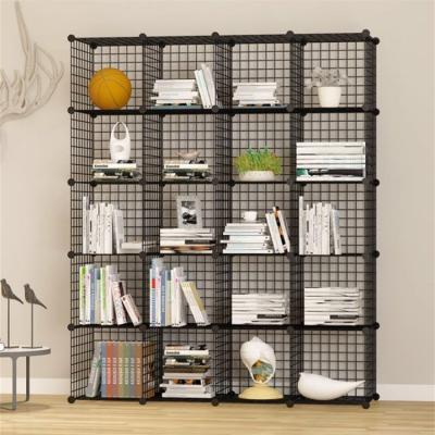 China Simple Durable Nordic Iron Book Shelves Wire Grid Leaf Living Room Storage Cabinet Furniture for sale