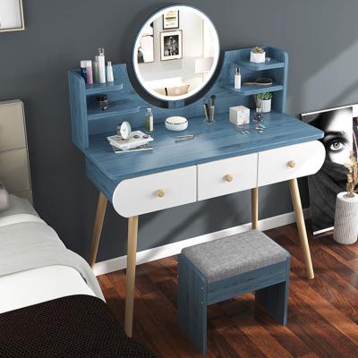 China (Others)Adjustable White Vanity Table Bedroom Dresser Living Room Furniture With Dressing Table Mirror And Drawer for sale