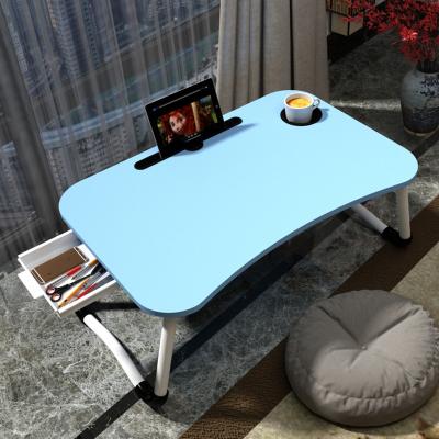 China Adjustable Foldable Laptop Desk Single (Height) Space Saving Portable Bed Study Table With Drawer for sale