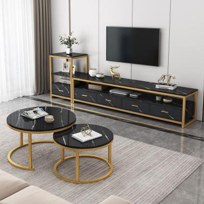 China Adjustable (Height) Marbled Modern TV Cabinet Stand TV Cabinet Furniture Living Room for sale