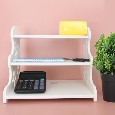 China Office Document Mini Rack Shelves Desktop Home Sustainable Three Layers Shelves Furniture for sale