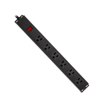 China 6 outlet Metal America Type Extension Socket With On/Off Switch, Surge 1000J for sale