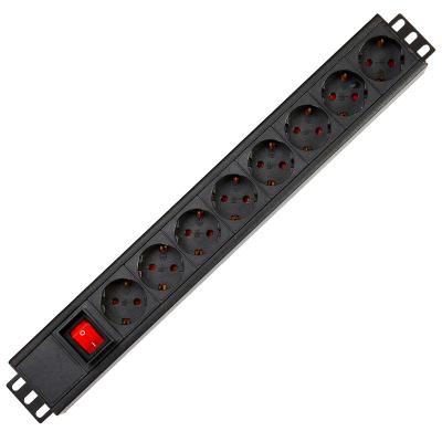 China 8 Way Germany Type PDU Extension Socket With On/Off Switch for sale