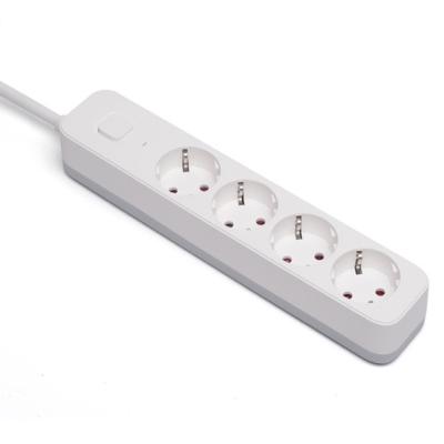 China 4 outlet Germany Type Extension Socket With On/Off Switch for sale