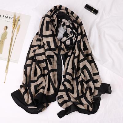 China Wholesale Custom Made Popular Scarf JTVOVO Cotton Embroidered Scarf for sale