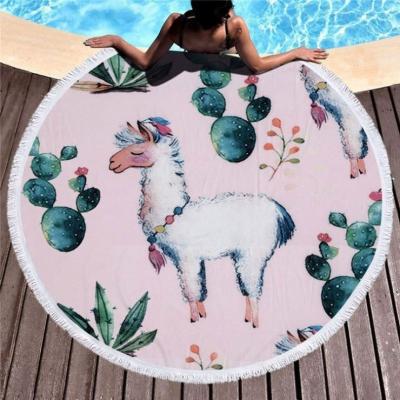 China QUICK DRY 100% Cotton/Microfiber Custom Mandela Sand Round Less Organic Cotton Beach Towel for sale