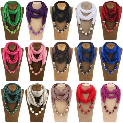 China Wholesale Fashion Colorful Design Alloy Scarf Jeweled Pendant Necklace Jeweled Scarves R12 for sale